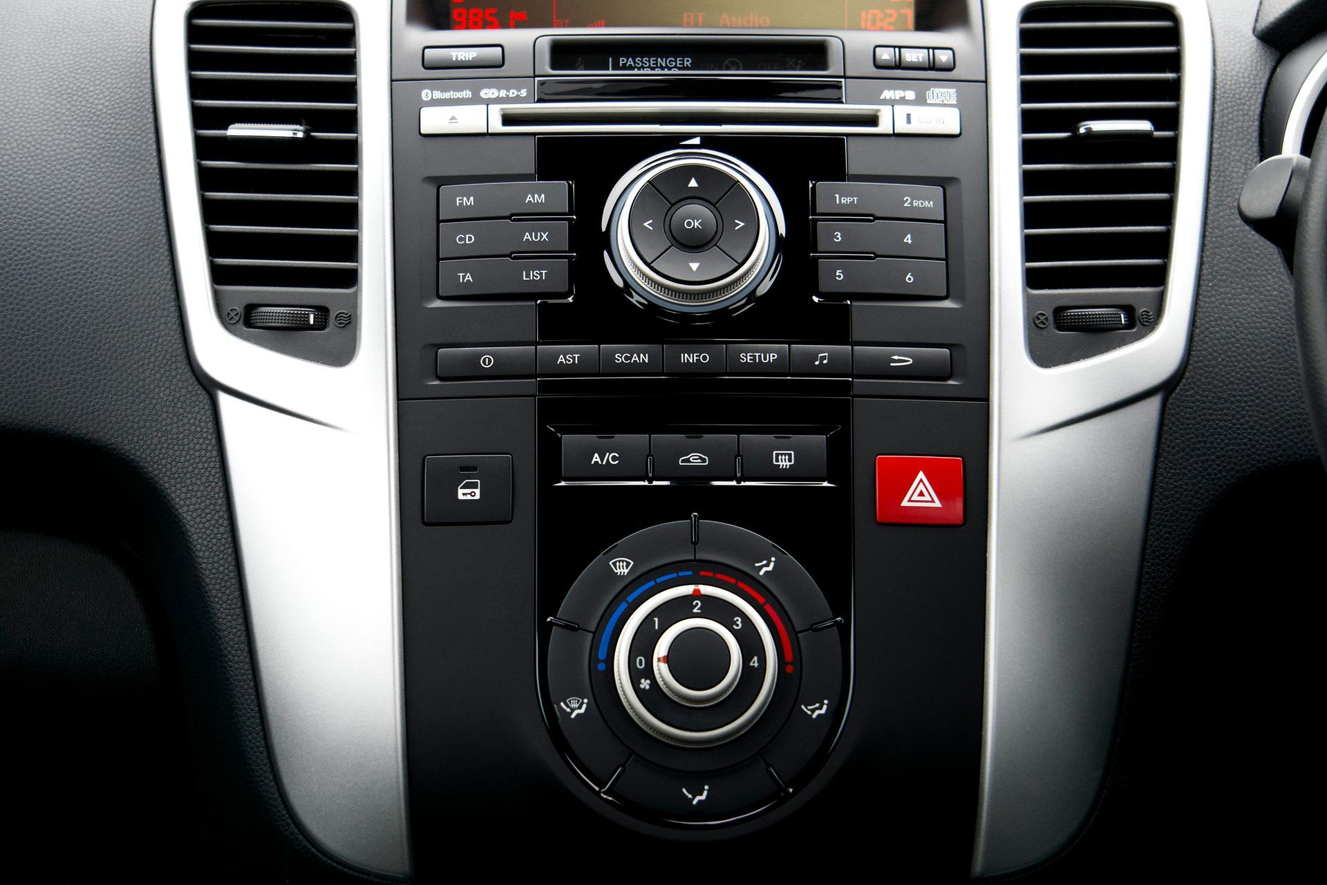 Car dashboard with AC system